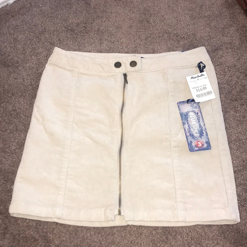 CREAM COLOR CORDUROY SKIRT